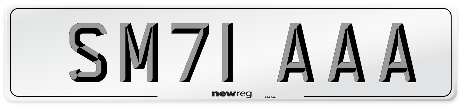SM71 AAA Number Plate from New Reg